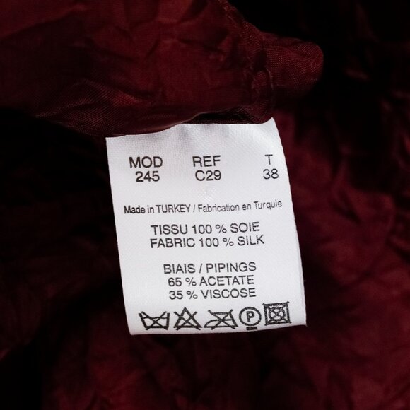 Carven Burgundy Wrinkle-Textured Blouse - Picture 11 of 12